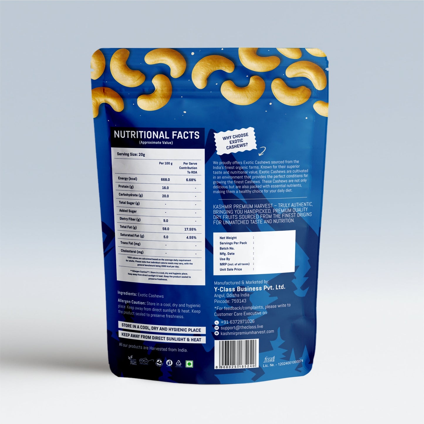 Exotic Cashew Nutritional Fact