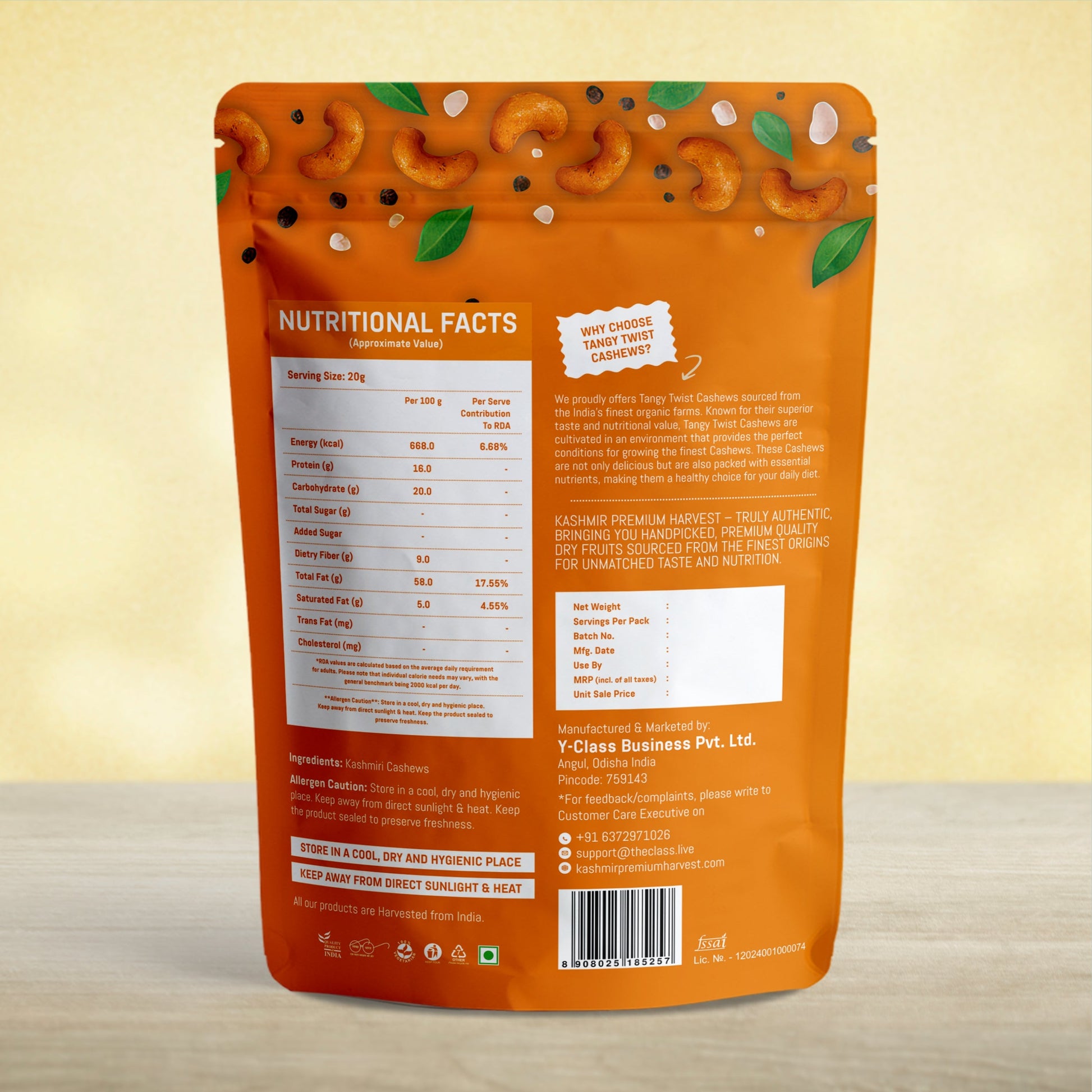 Tangy Twist Cashew Facts