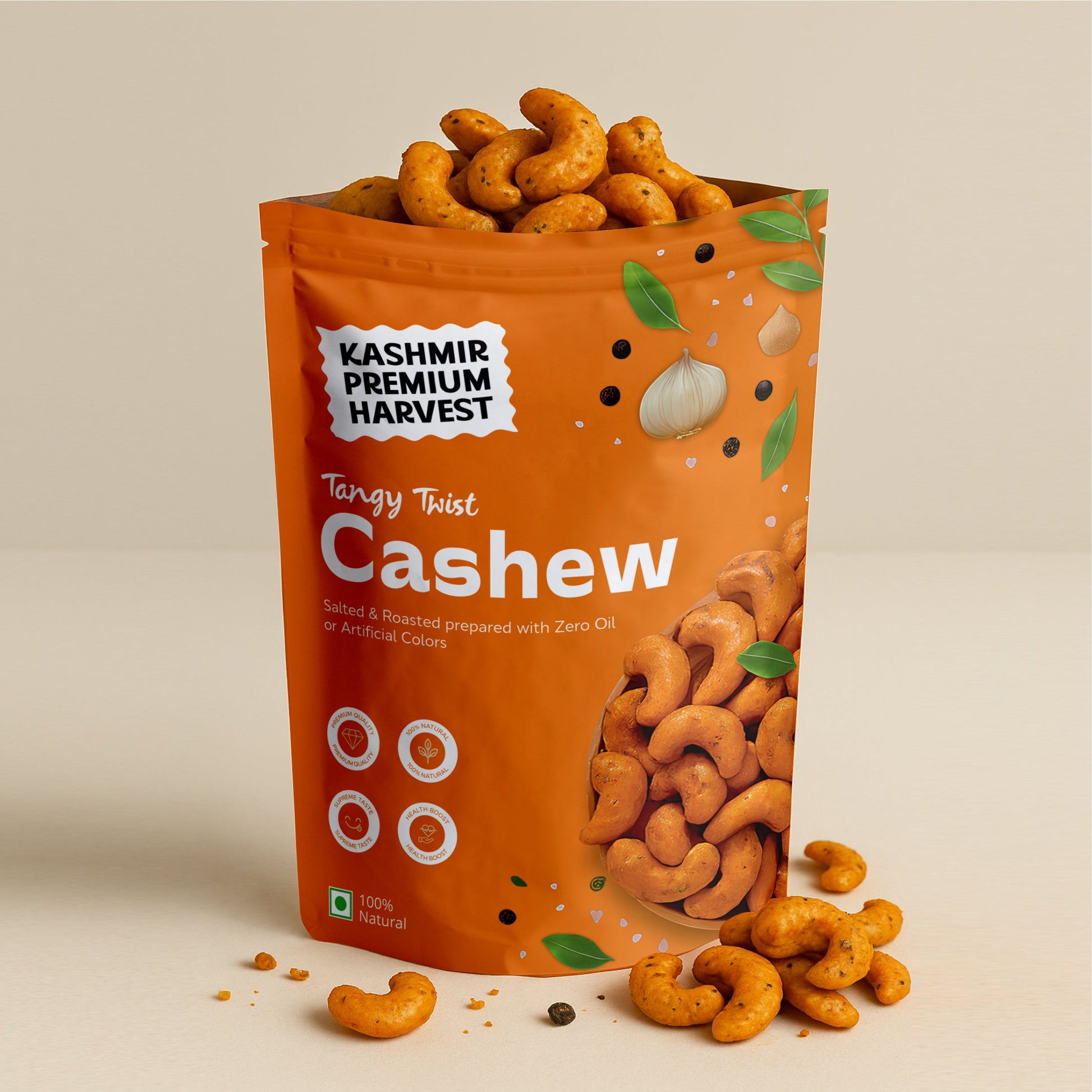 Tangy Twist Cashew open packaging