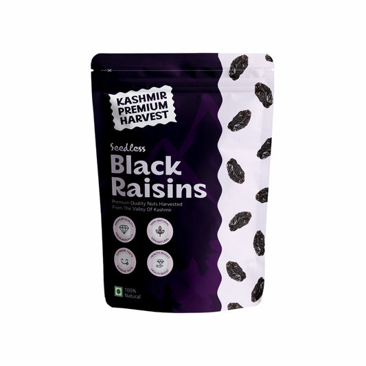 Kashmir Premium Harvest - Grade 1, Seedless, Nutrient-Rich Black Raisins